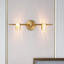 GobekUsa Contemporary Brass Double Oval Wall Light with LED Mount - Crystal Design