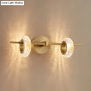 GobekUsa Contemporary Brass Double Oval Wall Light with LED Mount - Crystal Design