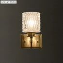GobekUsa Contemporary Brass Wall Light Fixture with Lattice Glass for Corridor - Cylinder Shape