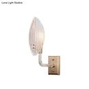GobekUsa Contemporary Leaf Textured Glass Wall Sconce with Brass Backplate - 1/2 Lights for Living Room