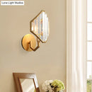 GobekUsa Brass Rhombus Wall Sconce with Clear Crystal Prism - Contemporary 1-Light Metal Lamp