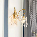 GobekUsa Contemporary Teardrop Crystal Wall Mount Light with 2 Brass Sconce Lights for Bedroom