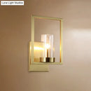GobekUsa Contemporary Brass Wall Sconce with Clear Glass Shade - Cylindrical Bedroom Light Fixture