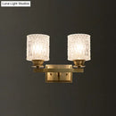 GobekUsa Contemporary Brass Wall Light Fixture with Lattice Glass for Corridor - Cylinder Shape