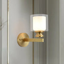 GobekUsa Contemporary Brass Wall Mounted Light Fixture for Living Room - Armed Sconce with Metal Frame & 1 Bulb