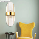 GobekUsa Contemporary Brass Wall Mounted Living Room Light with Clear Crystal Shade