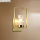 GobekUsa Contemporary Brass Wall Sconce with Clear Glass Shade - Cylindrical Bedroom Light Fixture