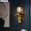 GobekUsa Contemporary Brass Wall Sconce with Global Crystal Shade - Elegant Dining Room Lighting