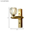 GobekUsa Contemporary Brass Wall Sconce with Global Crystal Shade - Elegant Dining Room Lighting