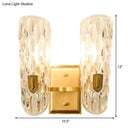 GobekUsa Contemporary Clear Water Glass Wall Sconce - Brass 1/2-Light Bedside Lamp