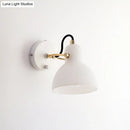 GobekUsa Contemporary Wall Lamp with Adjustable Arm and White Glass Dome