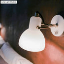 GobekUsa Contemporary Wall Lamp with Adjustable Arm and White Glass Dome