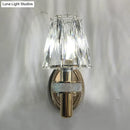 GobekUsa Bronze Contemporary Crystal Wall Sconce with Conic 1-Head Light