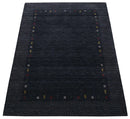 Charcoal Gabbeh Border Hand Loomed Wool Area Rug - Traditional Contemporary Design by The Rug Decor