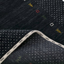 Contemporary Charcoal Gabbeh Border Hand Loomed Wool Area Rug