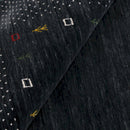 Contemporary Charcoal Gabbeh Border Hand Loomed Wool Area Rug