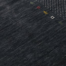 Contemporary Charcoal Gabbeh Border Hand Loomed Wool Area Rug