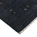 Contemporary Charcoal Gabbeh Border Hand Loomed Wool Area Rug