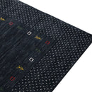 Charcoal Gabbeh Border Hand Loomed Wool Area Rug - Traditional Contemporary Design by The Rug Decor