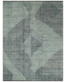 Contemporary Charcoal, Silver and Beige Design 9x12 Hand knotted wool Area Rug by The Rug Decor
