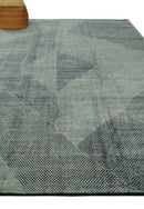 Contemporary Charcoal, Silver and Beige Design 9x12 Hand knotted wool Area Rug by The Rug Decor