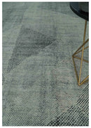 Contemporary Charcoal, Silver and Beige Design 9x12 Hand knotted wool Area Rug by The Rug Decor
