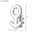 GobekUsa Contemporary Male Sign Wall Lamp - Crystal Block LED Hallway Lighting in Stainless Steel - Warm/White Light