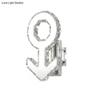 GobekUsa Contemporary Male Sign Wall Lamp - Crystal Block LED Hallway Lighting in Stainless Steel - Warm/White Light