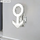 GobekUsa Contemporary Male Sign Wall Lamp - Crystal Block LED Hallway Lighting in Stainless Steel - Warm/White Light