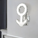 GobekUsa Contemporary Male Sign Wall Lamp - Crystal Block LED Hallway Lighting in Stainless Steel - Warm/White Light