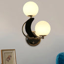 GobekUsa Contemporary Chrome Armed Sconce with Milk Glass Shade - Metal Wall Lighting
