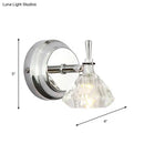 GobekUsa Contemporary Crystal Bathroom Sconce with Beveled Clear Glass and Chrome Finish