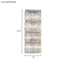 GobekUsa Contemporary Chrome Crystal Prism 4-Tier Flush Wall Sconce Light Fixture
