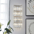 GobekUsa Contemporary Chrome Crystal Prism 4-Tier Flush Wall Sconce Light Fixture
