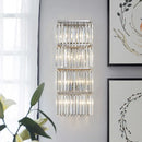 GobekUsa Contemporary Chrome Crystal Prism 4-Tier Flush Wall Sconce Light Fixture