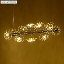 GobekUsa 10-Head Clear Crystals Island Lamp: Contemporary Chrome Dandelion Pendant Lighting for Dining Room