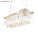 GobekUsa Contemporary 6-Head Chrome Island Light Fixture with Crystal Ball Accents