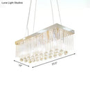 GobekUsa Contemporary 6-Head Chrome Island Light Fixture with Crystal Ball Accents