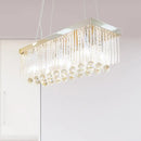 GobekUsa Contemporary 6-Head Chrome Island Light Fixture with Crystal Ball Accents