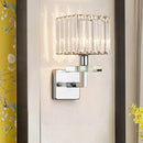 GobekUsa Contemporary Chrome LED Cuboid Wall Mounted Light with Crystal Prisms