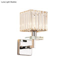 GobekUsa Contemporary Chrome LED Cuboid Wall Mounted Light with Crystal Prisms