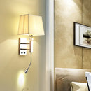 GobekUsa Contemporary LED Wall Sconce in Chrome for Living Room - Tapered Fabric Design