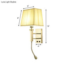 GobekUsa Contemporary LED Wall Sconce in Chrome for Living Room - Tapered Fabric Design
