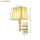 GobekUsa Contemporary LED Wall Sconce in Chrome for Living Room - Tapered Fabric Design