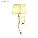 GobekUsa Contemporary LED Wall Sconce in Chrome for Living Room - Tapered Fabric Design