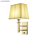 GobekUsa Contemporary LED Wall Sconce in Chrome for Living Room - Tapered Fabric Design