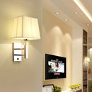 GobekUsa Contemporary LED Wall Sconce in Chrome for Living Room - Tapered Fabric Design
