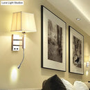 GobekUsa Contemporary LED Wall Sconce in Chrome for Living Room - Tapered Fabric Design