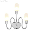 GobekUsa Contemporary Milk Glass Pill Sconce with Chrome LED Flush Mount - 2/3 Lights