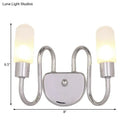 GobekUsa Contemporary Milk Glass Pill Sconce with Chrome LED Flush Mount - 2/3 Lights